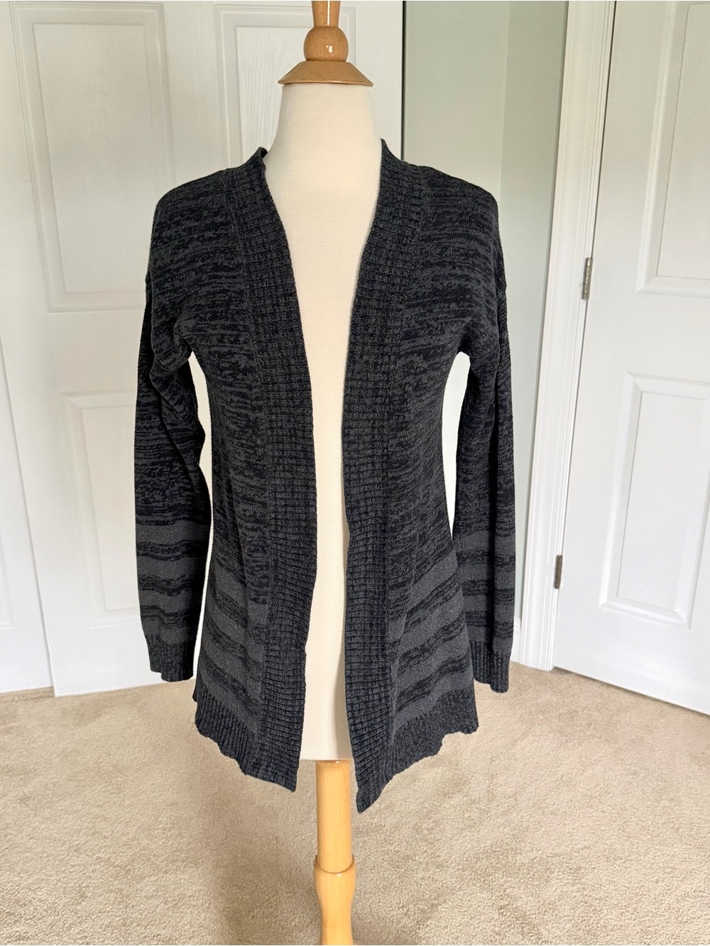 Merona Dark Gray Open-Front Knit Cardigan